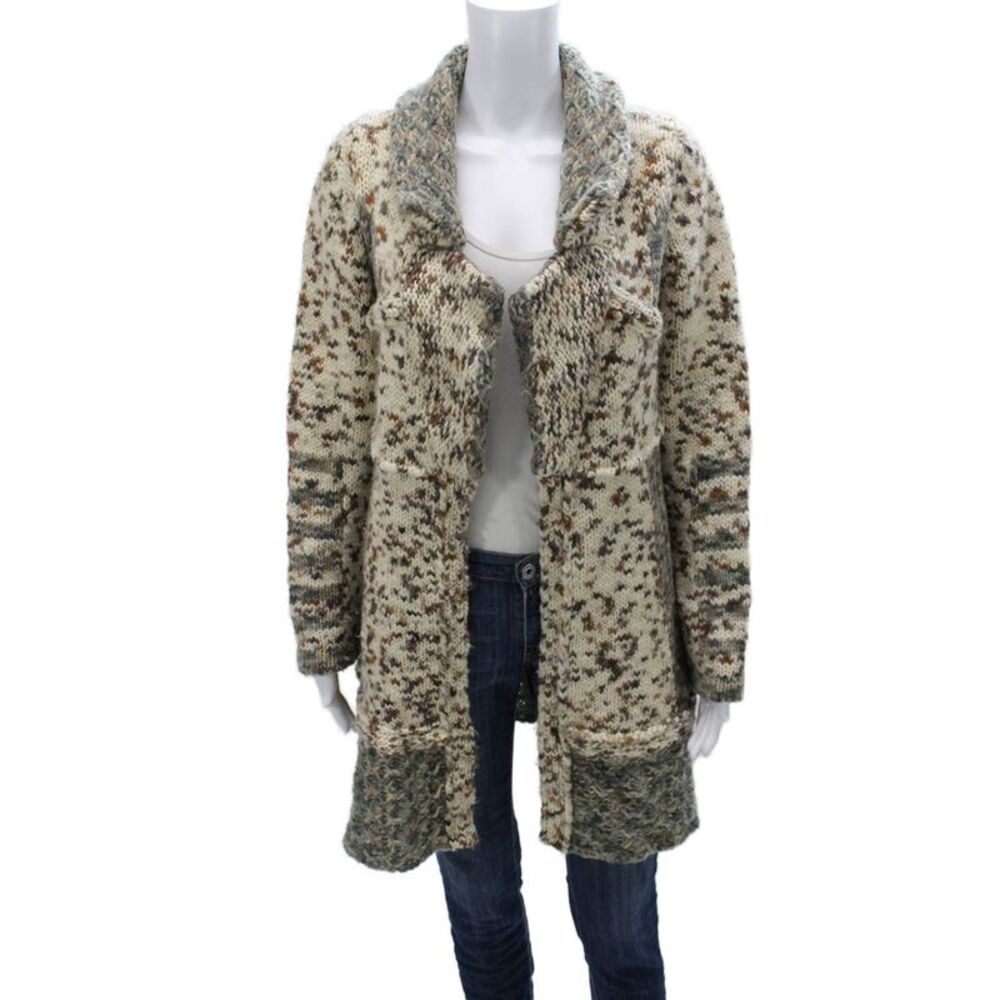 Save The Queen Women Beige Boho Button Cardigan Long Sleeve Size S